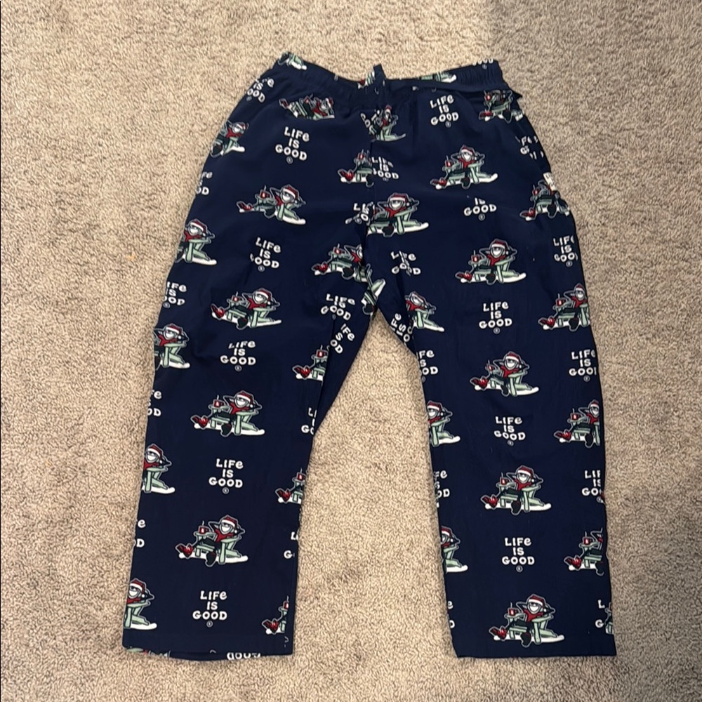 Navy 'Life Is Good' Graphic Pajama Pants